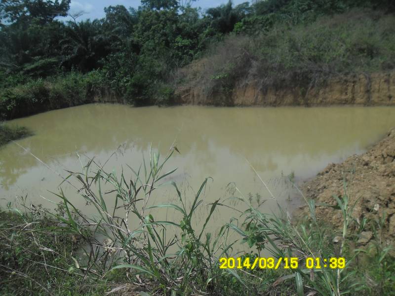 A dam at a site in Ghana - Goldivanti Mining Research in Ghana 2014