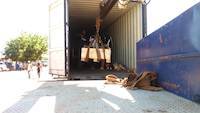 Offloading jackhammers from the container