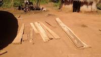 Wooden boards obtained from a village
