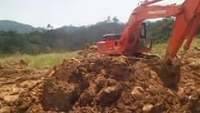 Various alluvial rocks on the small scale mining site in Akanteng, Ghana