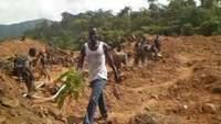 Excavation on the small scale mining site in Ghana