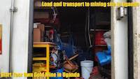 Load and transport of equipment to alluvial gold mining site in Uganda