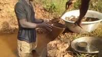 Small scale miners panning gold in Ghana