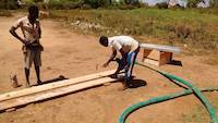 Preparation of the bottom part of the sluice