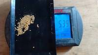 2020-03-15, 5.39 grams of natural gold nuggets on the balance scale