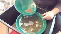Gold panning in the middle of room