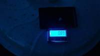 0.89 grams of gold on the pocket scale