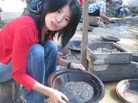 Amy panning for gold