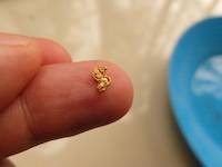 Gold nugget on my finger