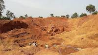 Gold prospecting on open pit near Amonikakinei, Tiira, Busia, Uganda