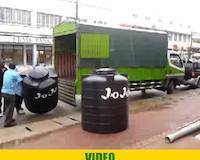 Water tanks loaded into the truck