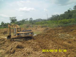 Excavator on the mining site in Ghana