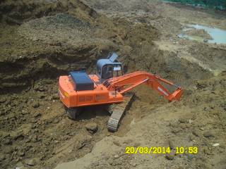 Excavator working on the mining site