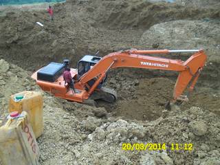 Tata Hitachi excavator on the mining site