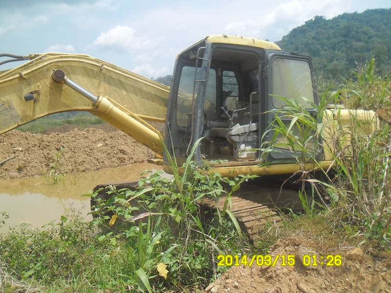 Excavator on the mining site in Ghana
