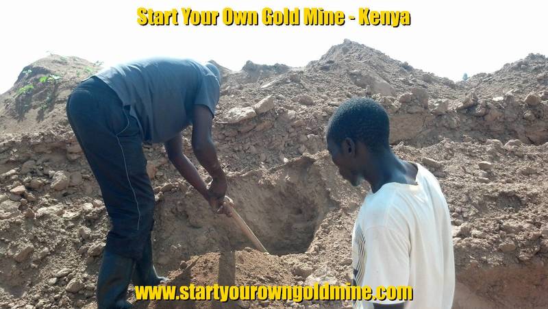 Mr. Peter Mwita prospecting for gold on tailing heaps in Kenya