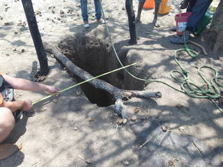 Measuring the size of the gold mining shaft