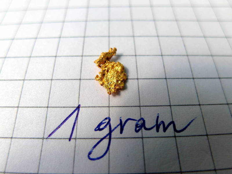 One beautiful gram of gold nugget