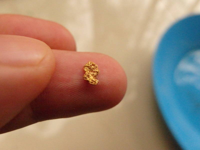 Gold nugget on my finger