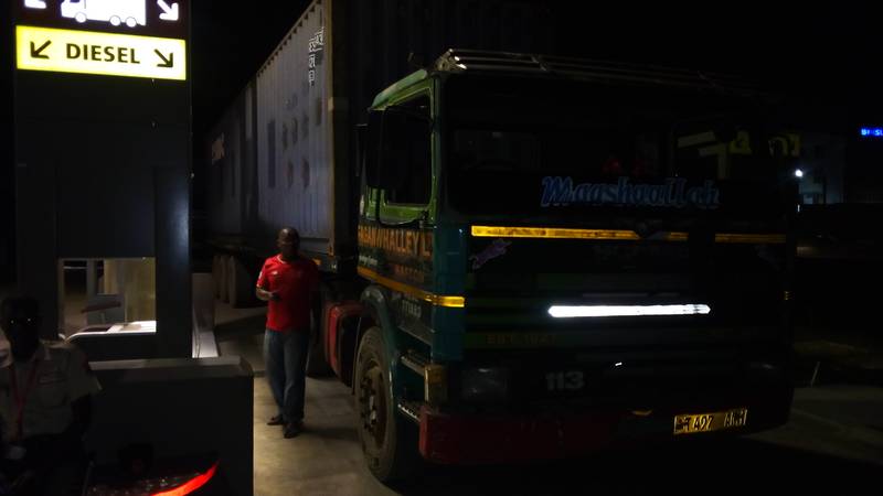 Container in transport through Tanzania to our mining site