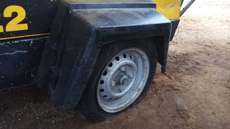 Flat tyre on compressor