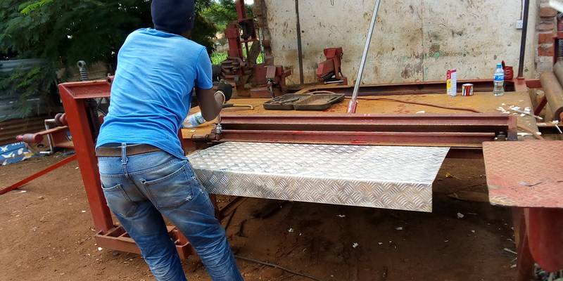 Sluice bending in Geita, Tanzania