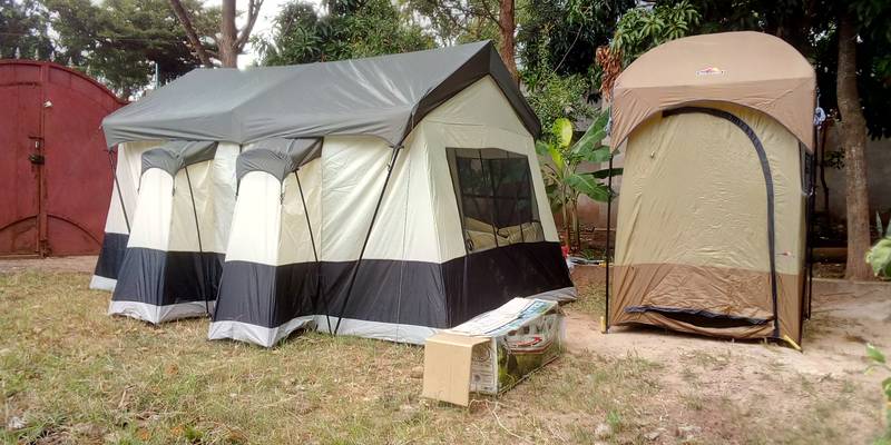 The main tent and shower tent
