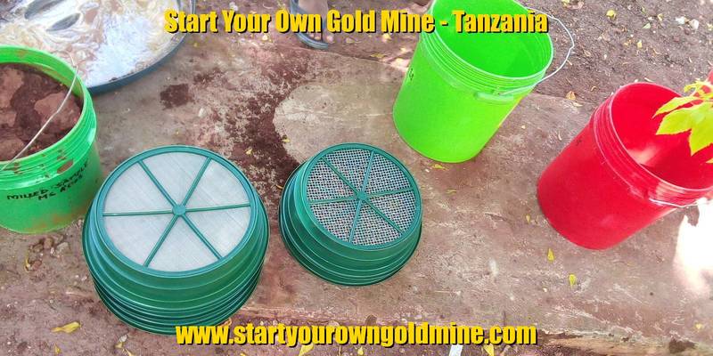 Sieves and buckets for gold prospecting