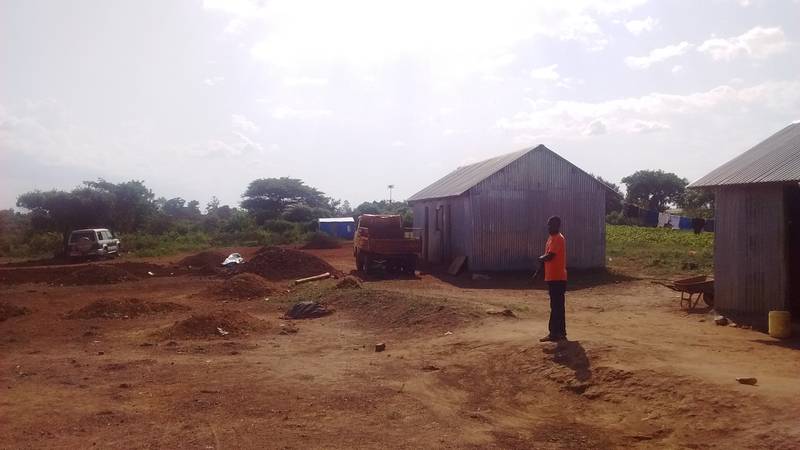 Truck and building on the site