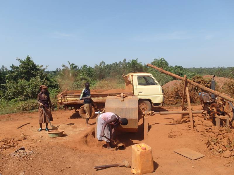 Loading the truck with material