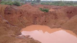 The open pit with very rich gold ore