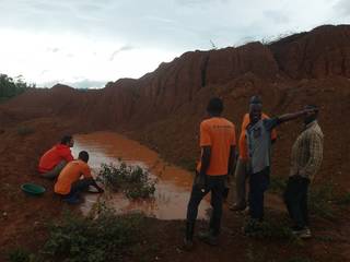 Gold panning the overburden soil