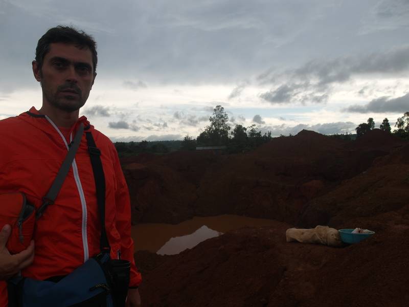 Mr. Louis in front of the open pit