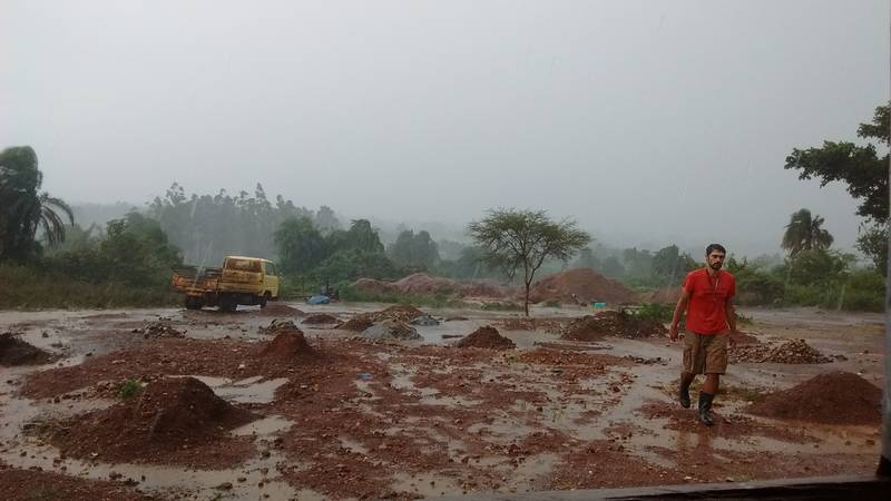 Rain on the mining site