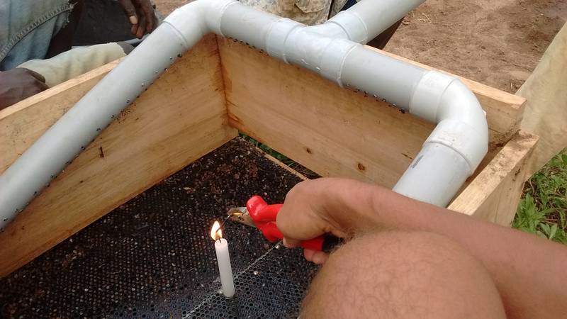 Using candle, plyers and nail to make the simplest spray bars
