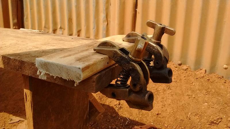 Old welding clamps used for carpentry