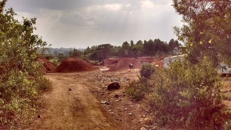 Tailings in background