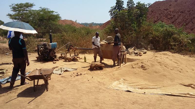 Rudimentary ball mill in Busia, Uganda