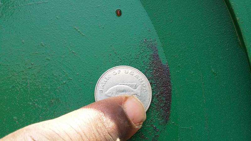 Gold particles in the gold pan, from river Okame, Busia, Uganda