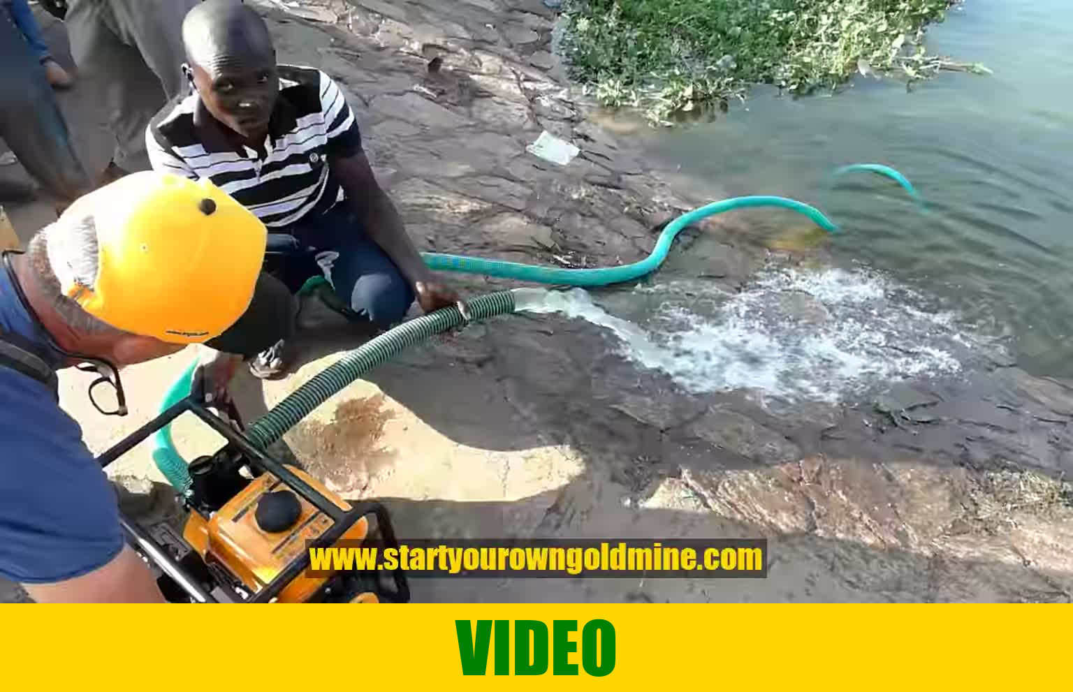 Testing the INGCO water pump in Kampala, Uganda, directly on the beach