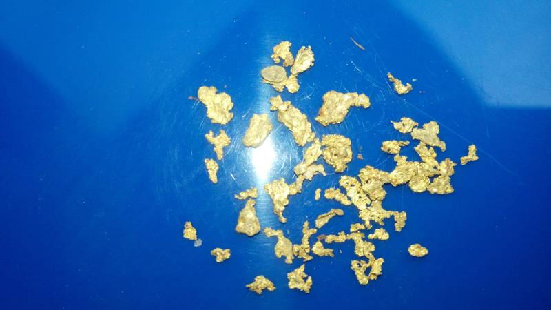 Gold flakes directly from a lode